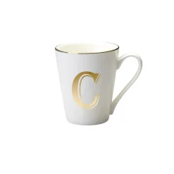 Outlet Bitossi Home Mug Lettera C 11 O 8,7 Cm Decalcomania Oro