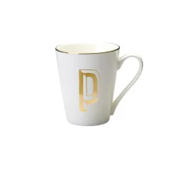 Clearance Bitossi Home Mug Lettera P 8,7 O 10,3H Cm Decalcomania Oro