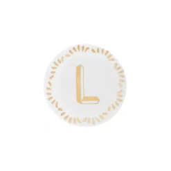 Discount Bitossi Home Piattino Lettera L Decalcomania Oro