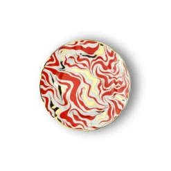 Bitossi Home Piatto Dessert Tempesta Decalcomania Oro