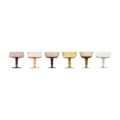 Bitossi Home Set 6 Coppette Forme Assortite - Texture Nuance Ambra/Rosa