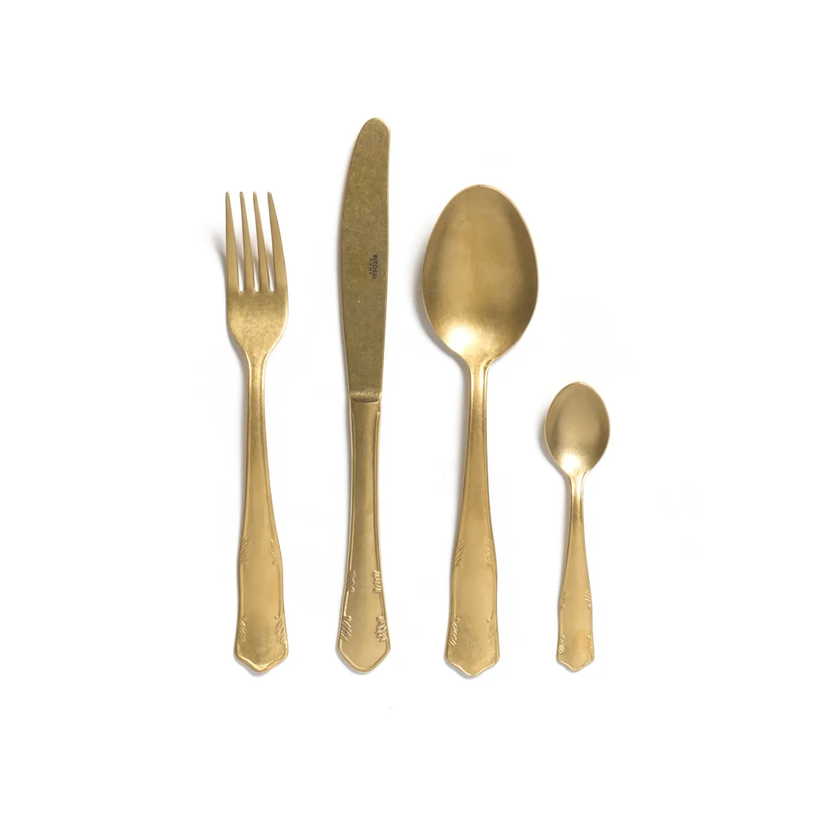 Bitossi Home Set 24 Pezzi Posate Oro Finitura Opaca